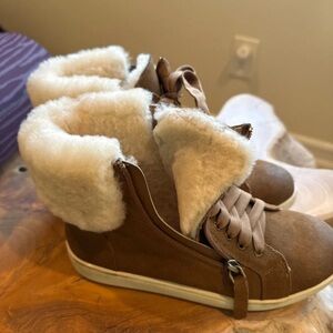 Boots Brown and Cream Ankle Booties